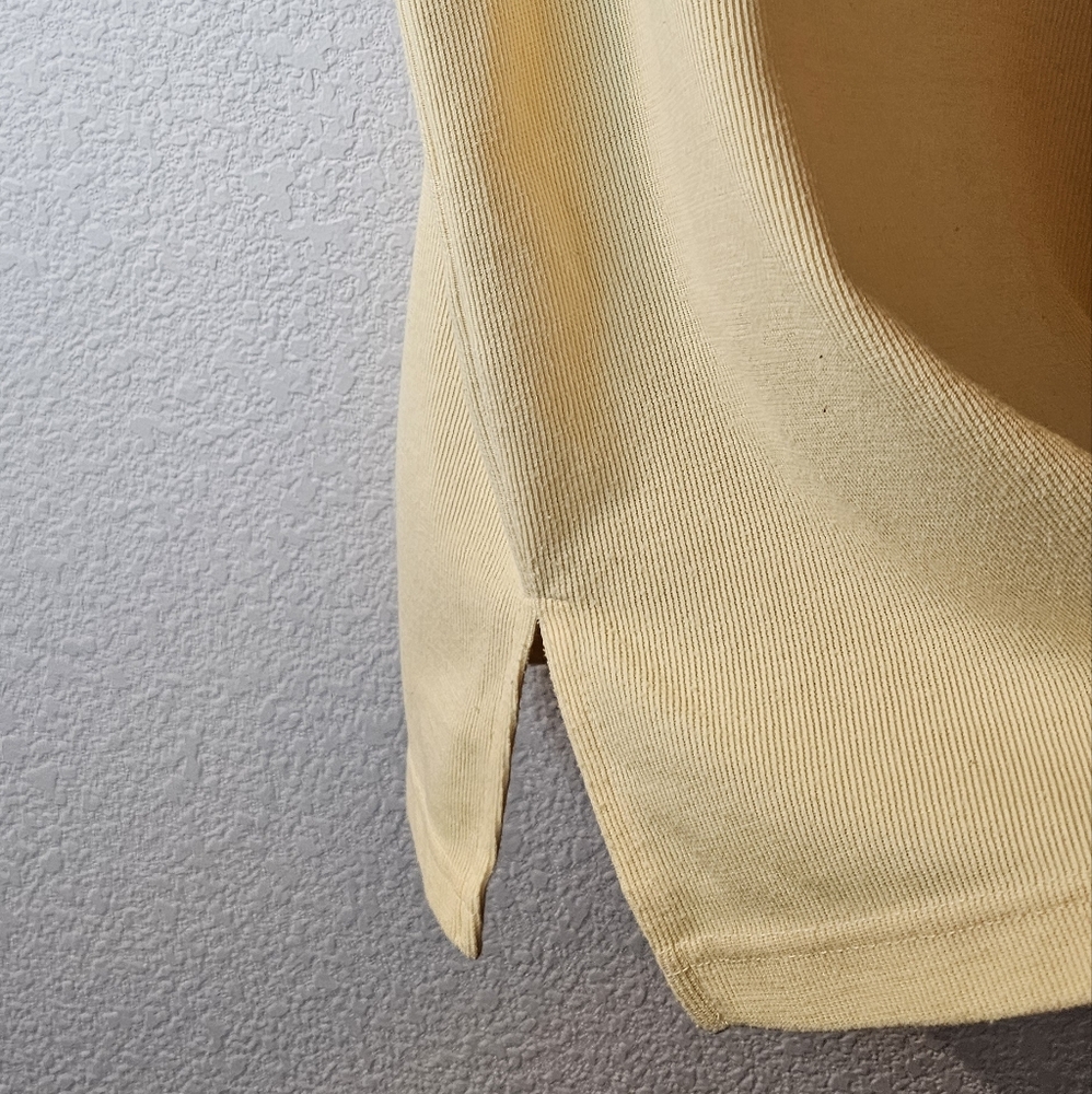 Carolyn Taylor Women's XL Top Yellow Essentials Acrylic Short Sleeve Shirt - Picture 4 of 6